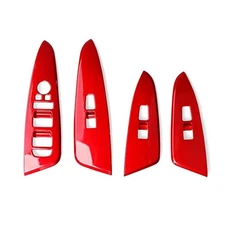 For Kia Sportage NQ5 LHD Power Window Switch Trims Cover Frame Red 4pcs