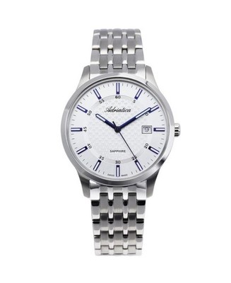ADRIATICA Men Quartz Casual Watch Classic Dress Silver Dial Waterproof Round Swi