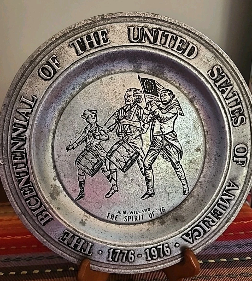 Bicentennial Pewter Plates Indiana Collectible Pewter Metalware