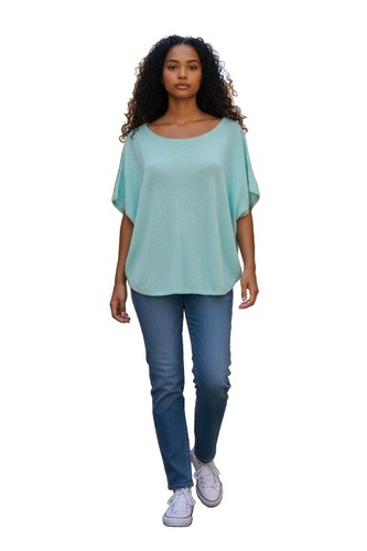 Kokun cashmere Lagoon knit short sleeve sweater oversized fit Size  S # 1146