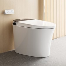 Smart Toilet with Built-in Tank Pump-Assisted Heated Bidet Seat, Warm Water