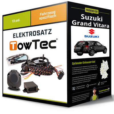 Elektrosatz 13-pol spezifisch für SUZUKI Grand Vitara 09.2005-07.2010 NEU TowTec