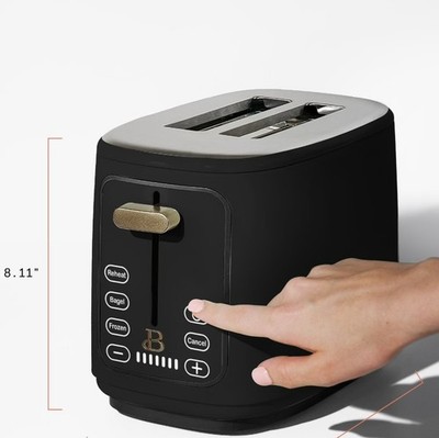   HOT SALE   2 Slice Touchscreen Toaster, Buttercream & Black   Digital Control