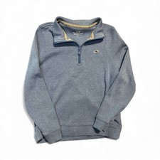 Vineyard Vines Boys 7 quarter zip Blue pullover Pima Long Sleeve