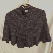 Jimmy Hourihan Traditional Irish Walking Cape Belted Black Purple