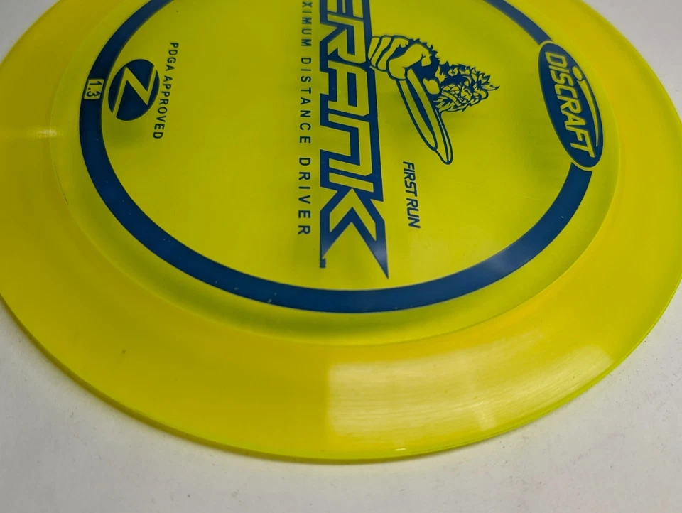Discraft Z First Run Crank Distance Driver Disc Golf PFN Old Run 170g Yellow - Image 4 of 4