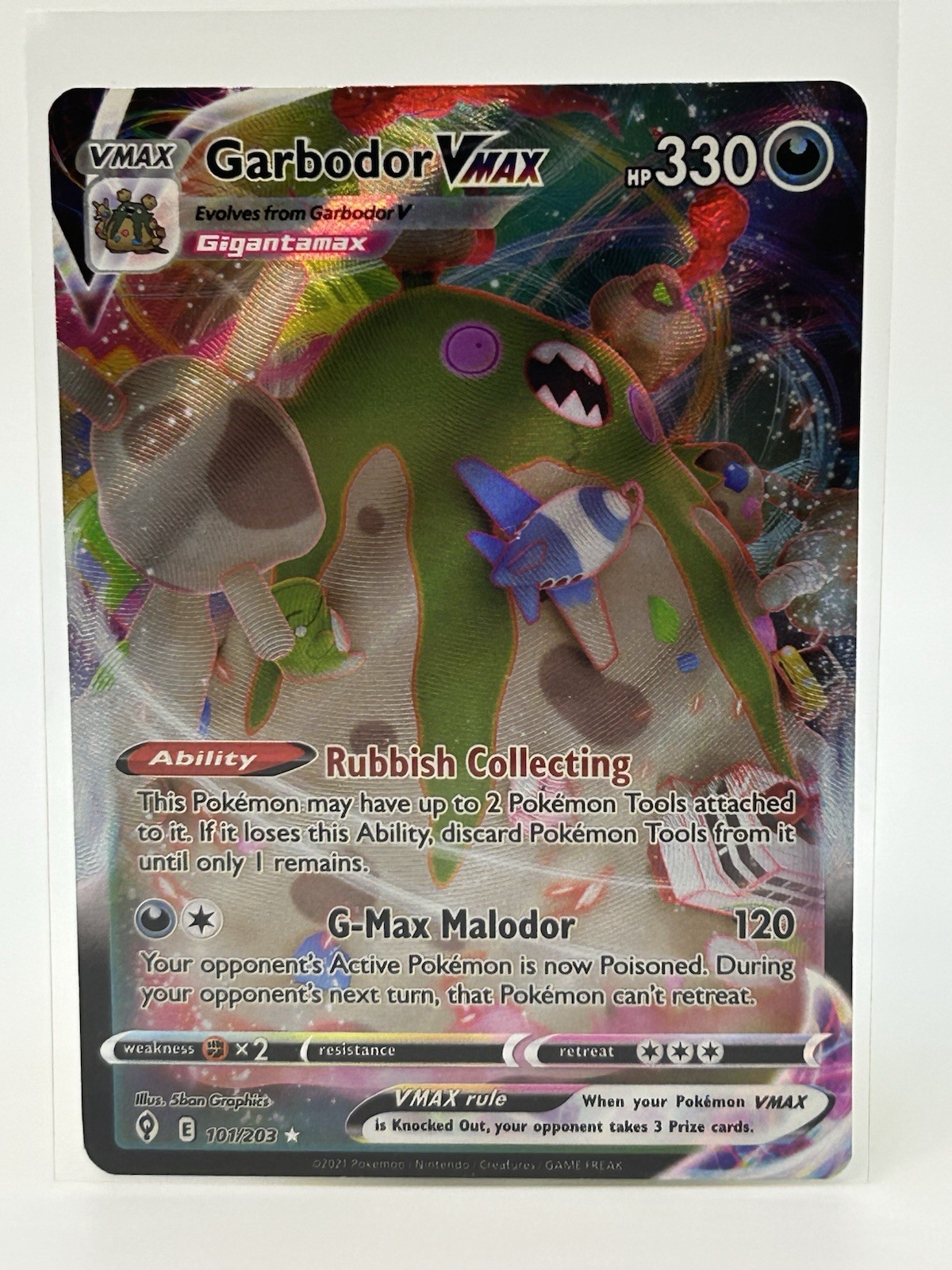 Garbodor VMAX 101/203 Evolving Skies Pokemon TCG NM - Mint Ultra Rare Card