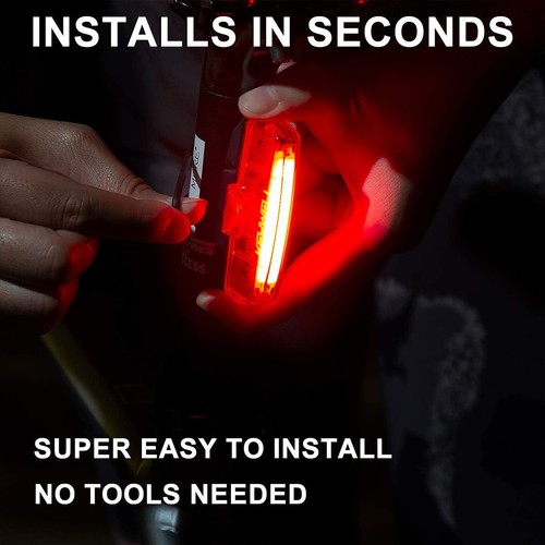 Bike Tail Light USB Rechargeable - Super Bright LED Rear Bicycle Red - Picture 5 of 7