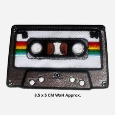 Retro Cassette Tape Rainbow Embroidered Sew On/Iron On Patch Badge Jacket N-832