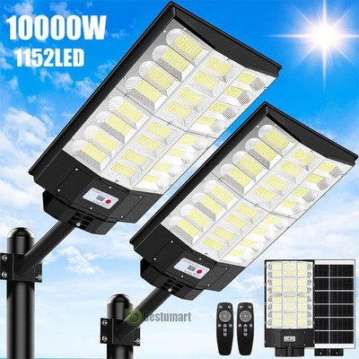 LINEBA 10000W Commercial Super Large Solar Street Lights Outdoor Dusk to Dawn