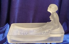 Art Deco Hoffman Reproduction Nude Bather Glass Soap Dish