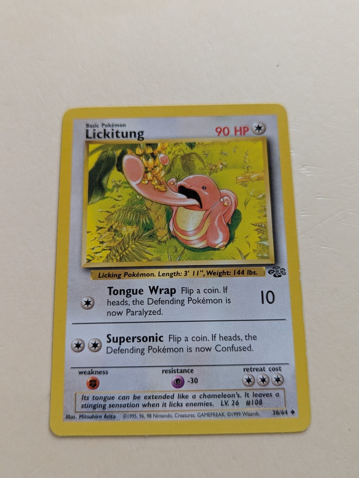 1999 Pokemon Licktung Jungle Basic 38/64 Vintage