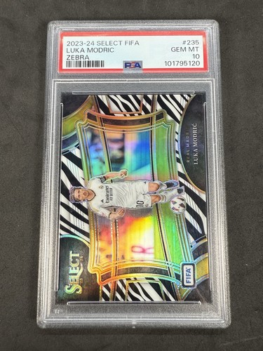 2023-24 Panini Select Luka Modric ZEBRA /25 REAL MADRID SP Color Match PSA 10 - Picture 3 of 5
