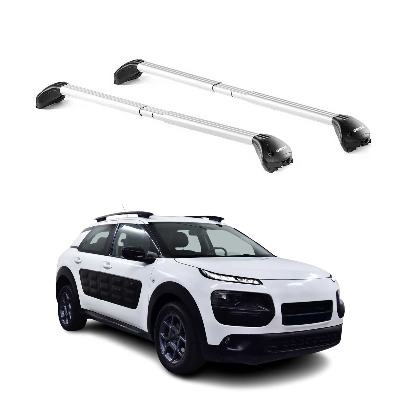 Barres de toit Citroen C4 Cactus 2015-2020 aérodynamiques et silencieuses en alu
