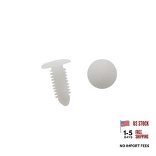 30Pcs White Plastic Rivets Splash Guard Fastener Push Type Clips 7.5 x 6.5mm