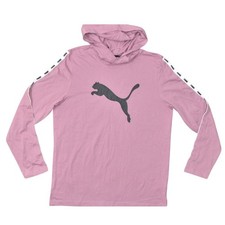 PUMA Men's L Purple Cotton Pullover Sweatshirt Long Sleeve Solid Hooded