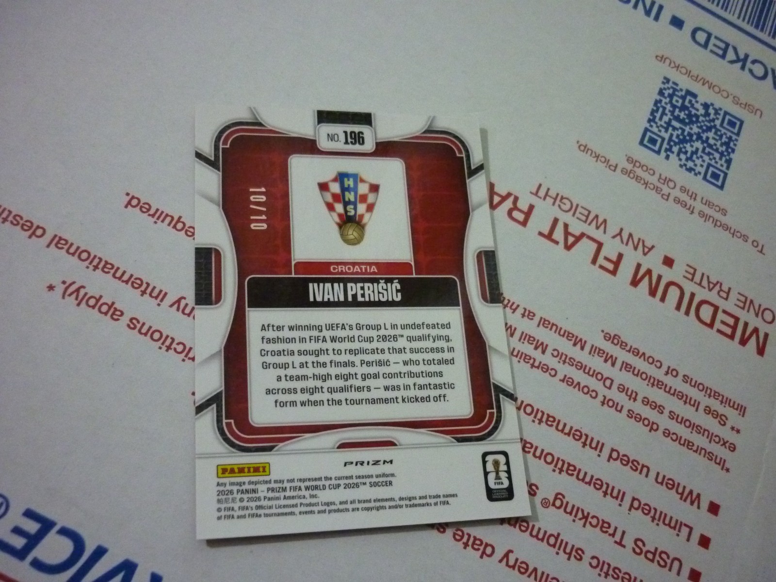 IVAN PERISIC 2026 PANINI PRIZM FIFA WORLD CUP #196 BREAKAWAY Gold 10/10 view 2