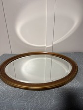 Vintage Oval Gold Bronze Framed Wall Mirror Ornate Beaded Trim Large 32x26 Vintage Oval Gold Bronze Framed Wall Mirror Ornate Beaded Trim Large 32x26