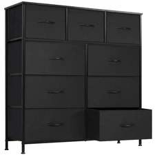Alvantor Tall Dresser Fabric Storage Tower ,Wooden Top for Kid Room, Closet, Ent