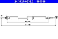 ATE Seilzug, Feststellbremse 24.3727-0538.2 FüR Fiat