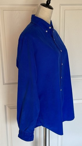 Ralph Lauren Royal Blue Long Sleeve Collared Button Down Corduroy Shirt Medium - Picture 5 of 9