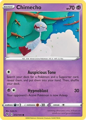 Chimecho 072/185 Common Asako Ito SWSH04: Vivid Voltage Pokémon Card