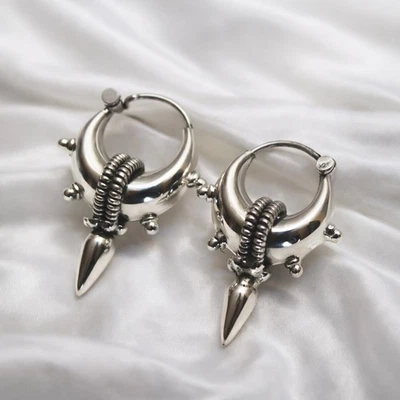 Creolen Sterling Silber 925 Ohrringe Damen Kreolen Ohrhänger Ohrschmuck P - Bild 1 von 3