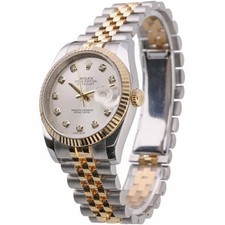 Rolex Date Just 36mm 116233 Silver Dial Diamond Hour Markers Box  No Papers