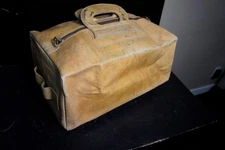 Vintage Leather Medicine Tote Handbag Vtg Travel Train Case Bag Carrier