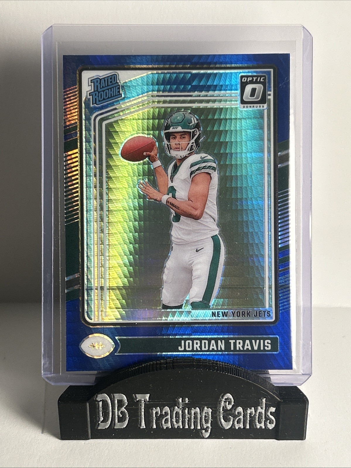 2024 Panini Donruss Optic - Rated Rookie Jordan Travis #260 Blue Hyper Prizm RC