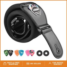 Comfortable Adjustable Bass Guitar Strap with Memory Foam & Durable Leather