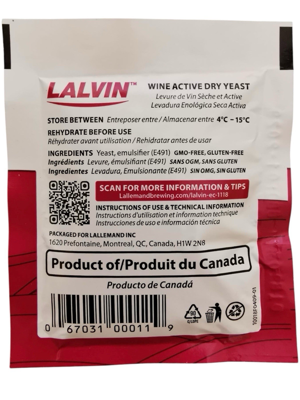 1 Of Lalvin EC-1118 Champagne Dry Yeast Wine Making