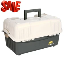 Plano 6-Tray Hip Roof Large Tackle Storage Box, Green/Sand