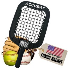 Accubat Fungo Racket Baseball & Softball Training 26 Ounce Black USA Made