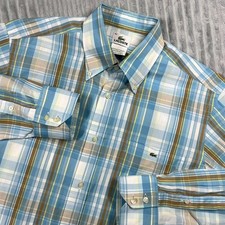 Lacoste Colorful Plaid Button Down Shirt Men's M 40 Business Casual Preppy