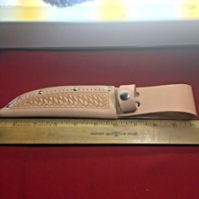nice  NATURAL LEATHER SHEATH FOR HUNTING KNIFE 5 INCH BLADE    4209 2P