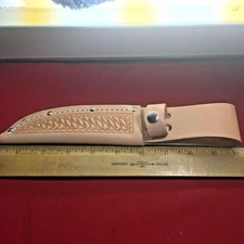 nice  NATURAL LEATHER SHEATH FOR HUNTING KNIFE 5 INCH BLADE    4209 2P