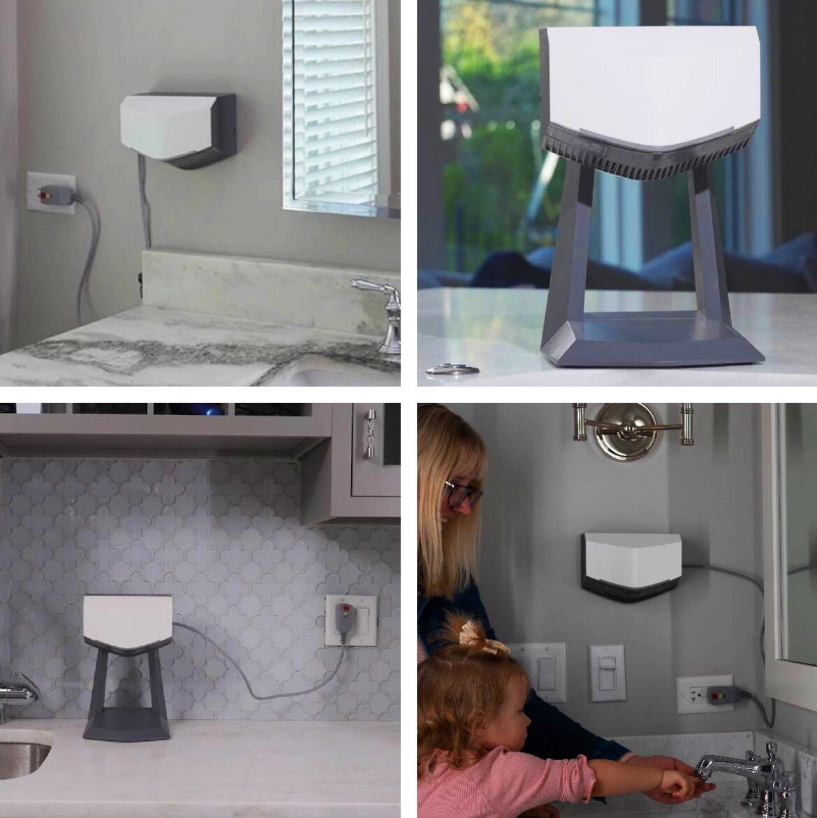 Hand Dryer With Stand For Commercial Residential Use, Multiple Mounting Options