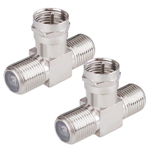 TV Cable Splitter F Male to Dual Female 3 Way Coaxial Cable Splitter Combiner - Picture 6 of 8