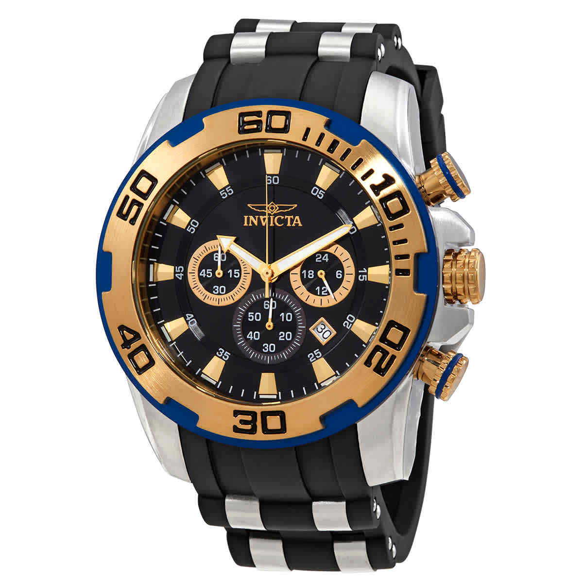 Мужские часы Invicta Pro Diver с хронографом и кварцевым черным циферблатом 30765