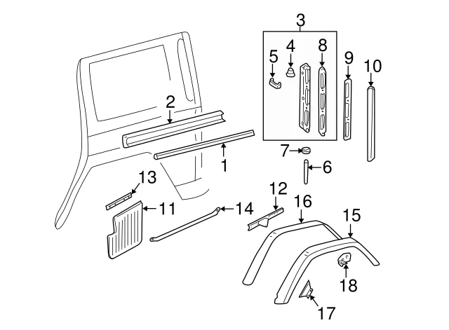 Mercedes Benz G 63 65 55 AMG G550 G500 03-18 Wheel Flare Protector OE 4638820148 - Image 3 of 3