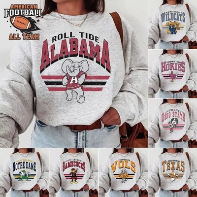 All Teams Vintagee Football v5 Crew Neck Sweatshirt, Men Football Sweatshirt