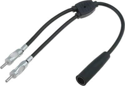 Y-Antennenadapter Verteiler Splitter DIN ISO Kupplung Buchse auf 2 x DIN Stecker