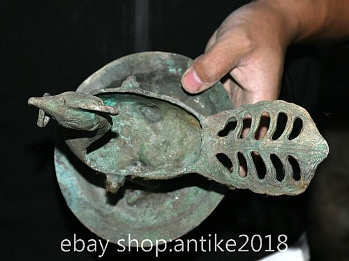 Plateau brûleur d'encens 9,6" chinois bronze ware offres palais oiseau