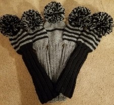 Golf club head covers, Hand knit, Custom colors