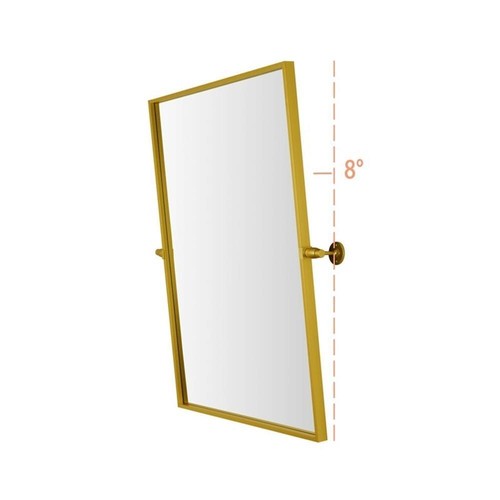 Elegant Decor Everly 32x24" Rectangle Aluminum Pivot Mirror in Gold - Picture 8 of 8