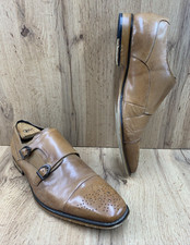 Stacy Adams Double Monk Strap Dress Shoes Mens 12 M Brown Leather Cap Toe 24943