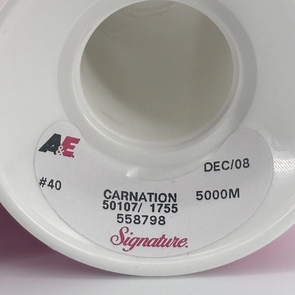 Lot Of 2 A&E Signature CARNATION Thread 50107 / 1755 5000M #40 558798 Pink - Image 3 of 3