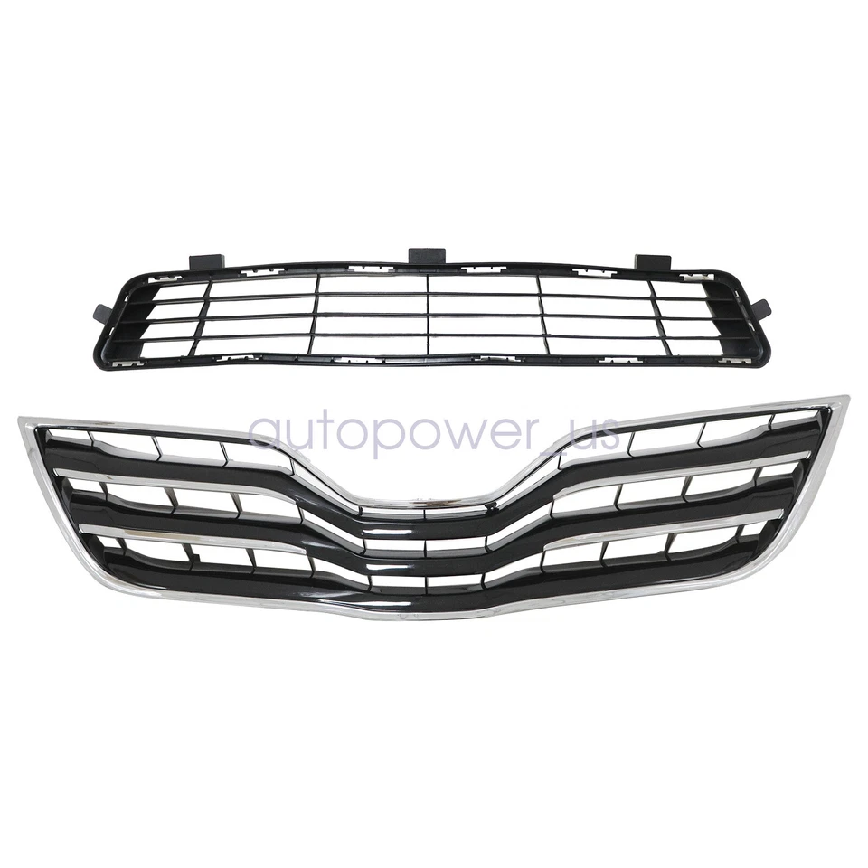 Juego de parrilla inferior superior parachoques delantero 2 piezas para Toyota Camry LE XLE 2010-2011 Foto 3 de 4