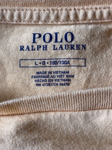 Polo Ralph Lauren arancione blu pony uomo manica corta girocollo maglietta grande - Foto 5 di 7
